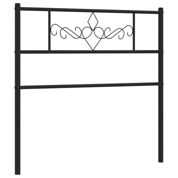 vidaXL Metal Headboard Black 90 cm