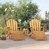 vidaXL Garden Adirondack Chairs with Footrests 2 pcs Solid Wood Teak