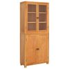 vidaXL Storage Furniture Set with Shelf 2 pcs Natural Solid Oak Wood