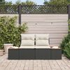 vidaXL Garden Sofa Black 184 x 62 x 85cm Poly Rattan