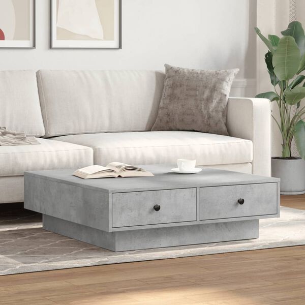 vidaXL Coffee Table Concrete Grey 90x90x28 cm Engineered Wood
