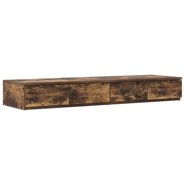 vidaXL Bed Drawers Smoked Oak 120 x 36.5 x 16.5 cm Engineered Wood
