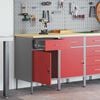 vidaXL Work Cabinet with Drawer 2 pcs Red and Grey 100 x 55 x 85 cm
