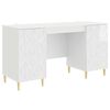 vidaXL Desk High Gloss White 142.5 x 50 x 75 cm Engineered Wood