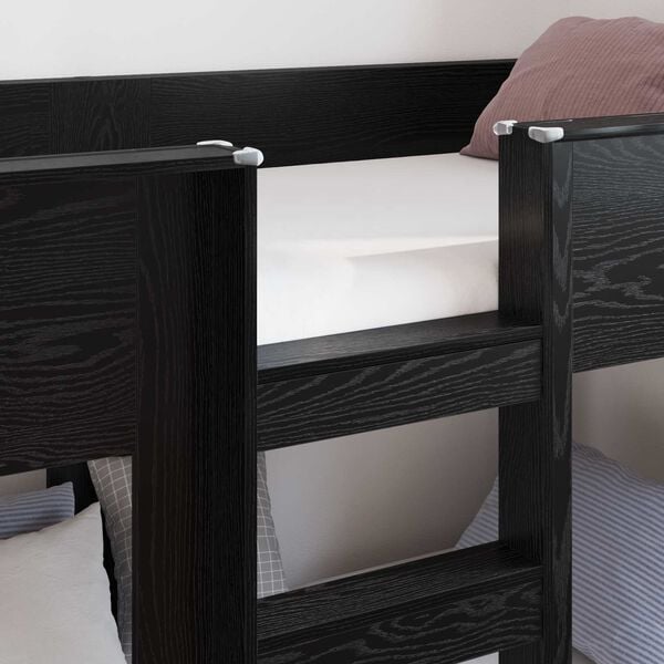 vidaXL Bunk Bed for Kids Black Oak 90 x 190 cm Engineered Wood