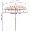 vidaXL Balinese Parasol Cream 215 x 215 x 260 cm Cotton and Wood
