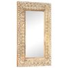vidaXL Hand-Carved Mirror 80x50x2.6 cm Solid Mango Wood