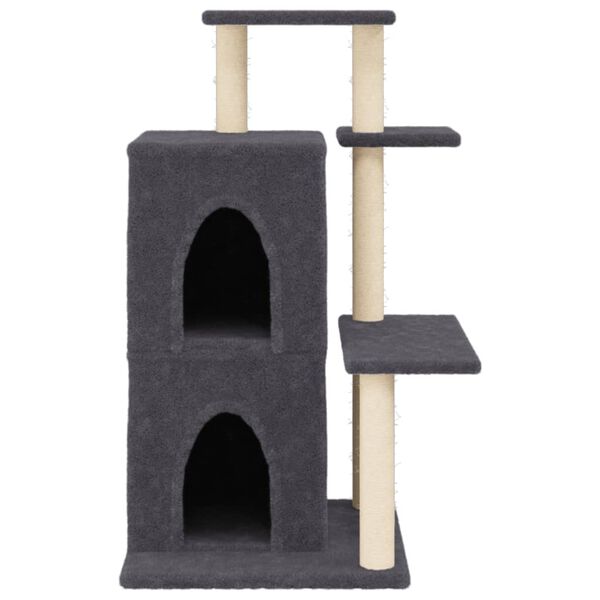 vidaXL Cat Tree with Sisal Scratching Posts Dark Grey 97 cm