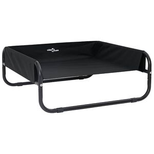 vidaXL Dog Bed Folding Manual Black 75 x 75 x 30 cm Steel
