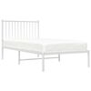 vidaXL Metal Bed Frame without Mattress with Headboard White 90x190cm