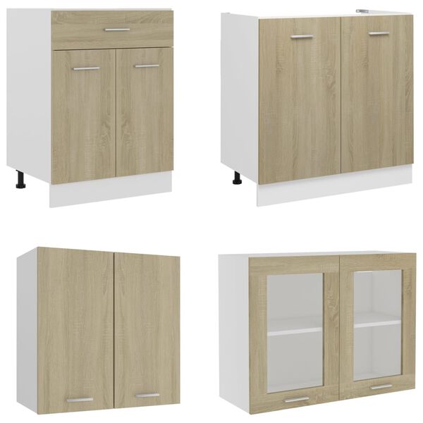 vidaXL 4 Piece Kitchen Cabinet Set Sonoma Oak Engineered Wood
