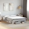 vidaXL Bed Frame with Drawers without Mattress Grey Sonoma 120x190 cm Small Double