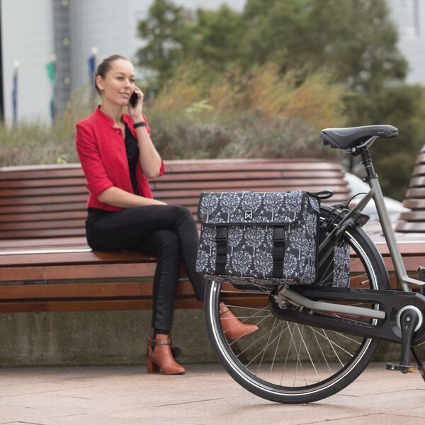 Willex Bicycle Panniers 36 L Black and Brown Fantasy Trees 13961