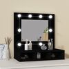 vidaXL Mirror Cabinet with LED Black 60x31.5x62 cm