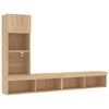 vidaXL 4 Piece TV Wall Units with LED Sonoma Oak Engineered Wood
