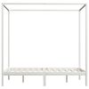 vidaXL Canopy Bed Frame without Mattress White Solid Wood 140x200 cm