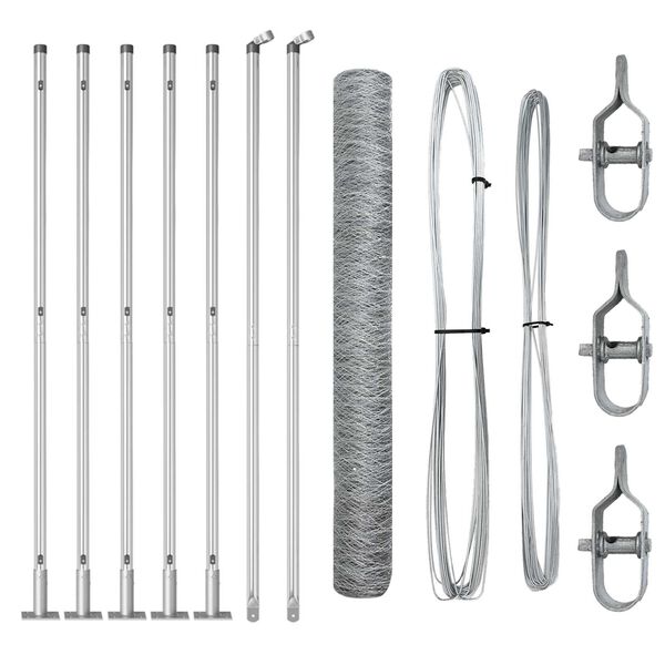 vidaXL Fence Post Silver 10 x 0.8 m (50 mm mesh) Steel