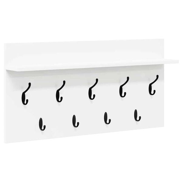 vidaXL Wall-Mounted Coat Rack White 80 x 40 x 12 cm Engineered wood