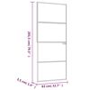 vidaXL Interior Door White 83x201.5 cm Tempered Glass&Aluminium Slim
