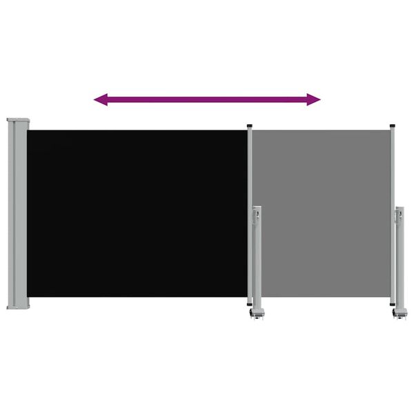 vidaXL Patio Retractable Side Awning 120 x 300 cm Black