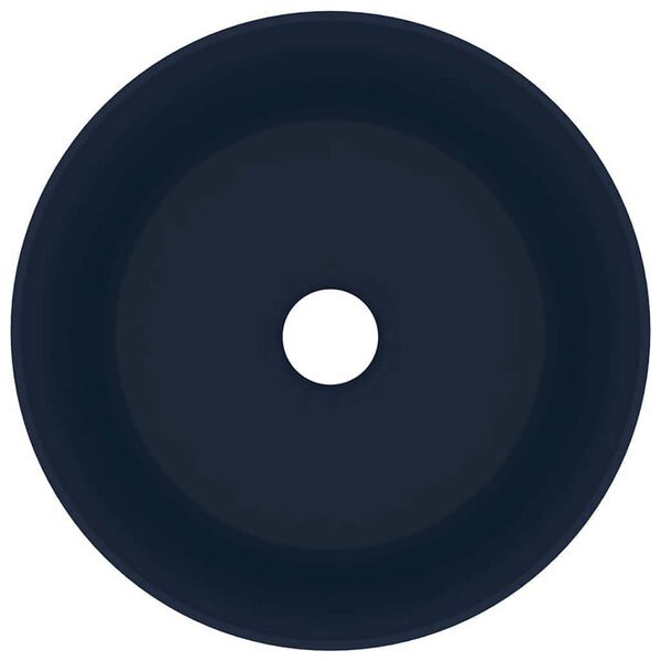 vidaXL Luxury Wash Basin Round Matt Dark Blue 40x15 cm Ceramic