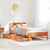 vidaXL Bed Frame without Mattress Wax Brown 90x190 cm Single Solid Wood Pine