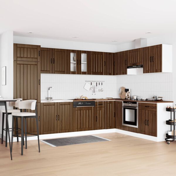 vidaXL Kitchen Cabinet with Storage Lucca Brown Oak 80 x 46 x 81.5 cm