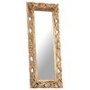 vidaXL Hand Carved Mirror Brown 110x50 cm Solid Mango Wood