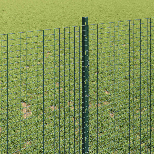 vidaXL Fence with Post Green 1 x 50 m Steel and PVC