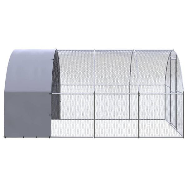 vidaXL Outdoor Chicken Coop 3x4x2 m Galvanised Steel