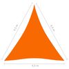 vidaXL Sunshade Sail Oxford Fabric Triangular 4.5x4.5x4.5 m Orange