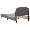 vidaXL Bed Frame without Mattress "Zadar" Grey 90x200 cm Faux Leather