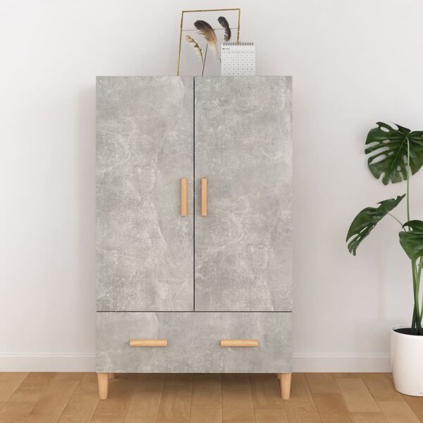 vidaXL Highboard Concrete Grey 70x31x115 cm Engineered Wood