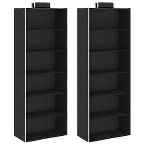 vidaXL Hanging Closet Organisers 2 pcs with 6 Shelves Fabric