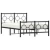 vidaXL Metal Bed Frame without Mattress with Footboard Black 120x200cm
