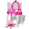 3-Mirror Kids'Playroom Standing Toy Vanity Table with Light/Sound