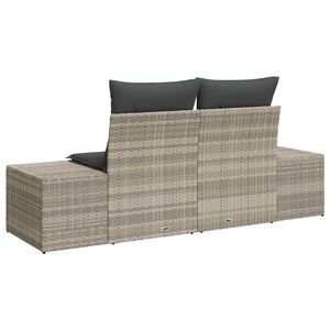 vidaXL Garden Sofa Grey 123 x 62 x 69cm Poly Rattan