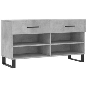 vidaXL Shoe Bench Concrete Grey 102x35x55 cm Engineered Wood