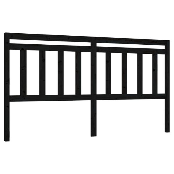 vidaXL Bed Headboard Black 206x4x100 cm Solid Wood Pine