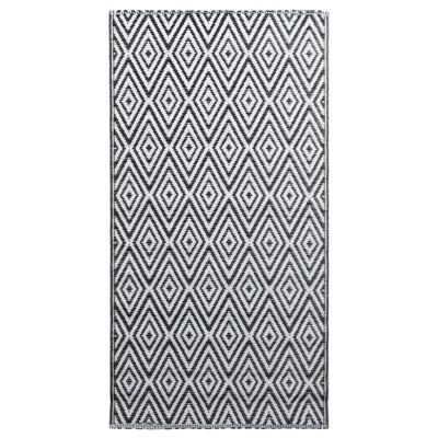 vidaXL Outdoor Carpet White and Black 120x180 cm PP