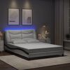 vidaXL Bed Frame with LED without Mattress "Hvar" White and Black 140x190 cm