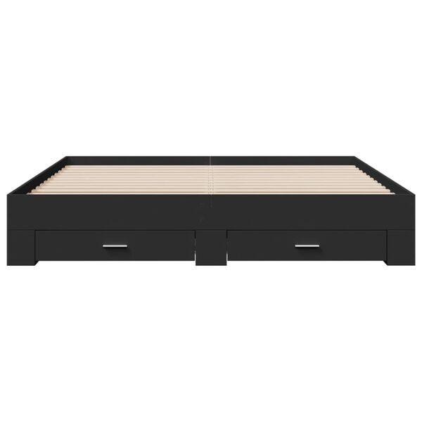 vidaXL Bed Frame with Drawers without Mattress Black 200x200 cm