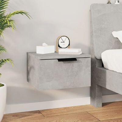 vidaXL Wall-mounted Bedside Cabinets 2 pcs Concrete Grey 34x30x20 cm