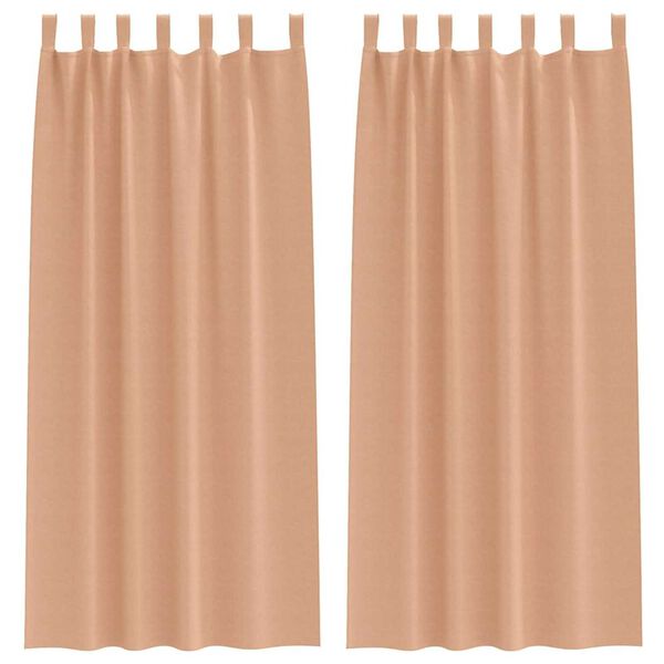 vidaXL Blackout Curtains with Rings 2 pcs Light Brown 225 x 140 cm