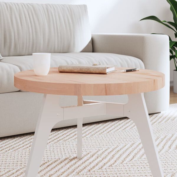 vidaXL Table Top &Oslash;60x4 cm Round Solid Wood Beech