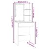 vidaXL Dressing Table Set with LED Concrete Grey Engineered Wood