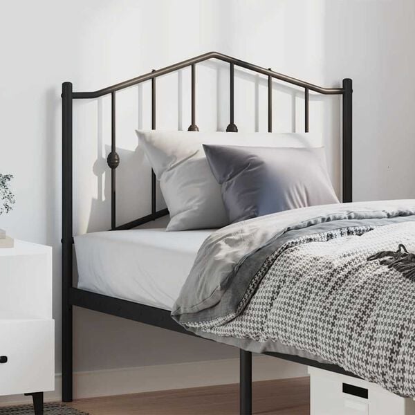 vidaXL Metal Headboard Black 100 cm