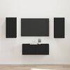 vidaXL TV Cabinet Set Wall-mounted 2 pcs Black Engineered Wood