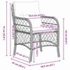 vidaXL Garden Dining Set with Cushion 3 pcs Grey and Black Rattan