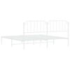 vidaXL Metal Bed Frame without Mattress with Headboard White 193x203cm